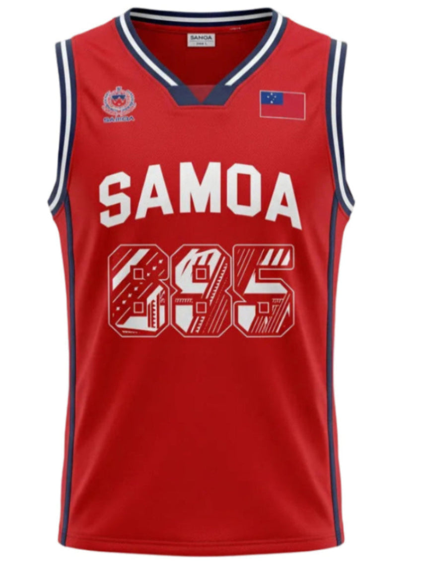 Toa Samoa Men's Basketball Jersey 7 - Red