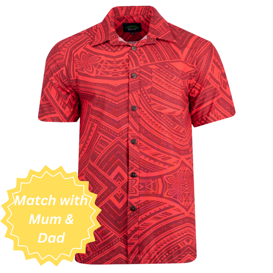 Eveni Pacific Kids Shirt - Inca Red