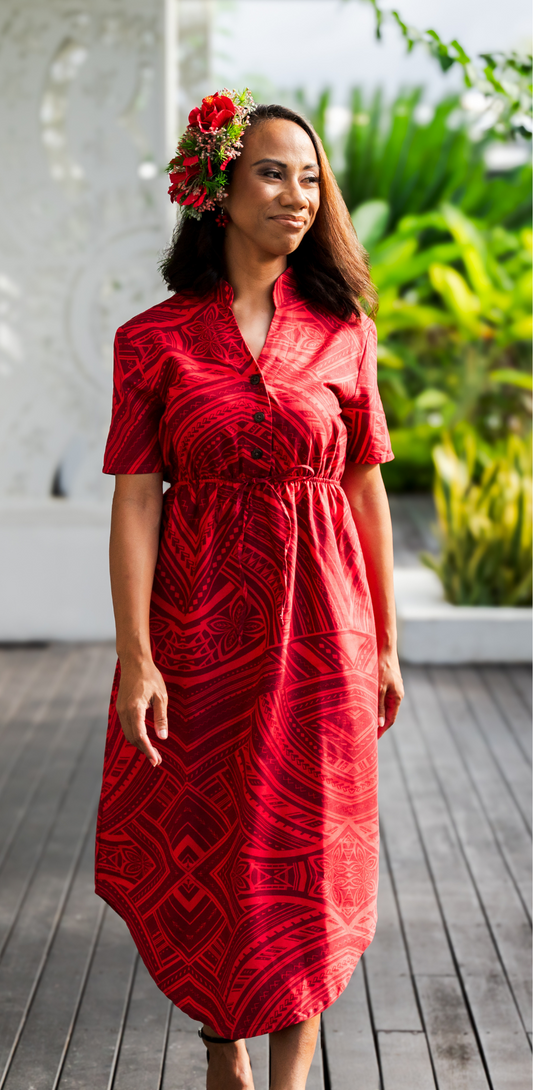 Eveni Pacific Ladies Nora Dress - Inca Red