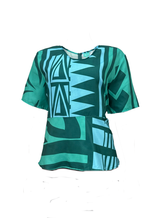 KP LADIES PEPLUM TOP BEACH ROAD