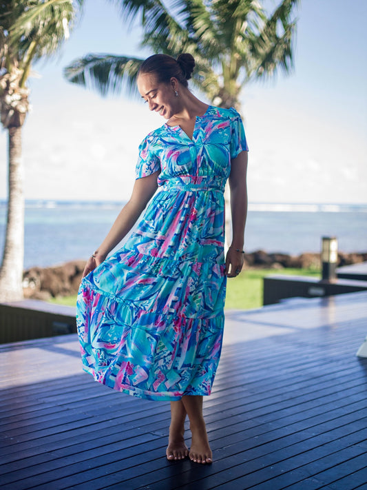 Koko Pacific Ladies Lisi Dress - Wildflower Blue