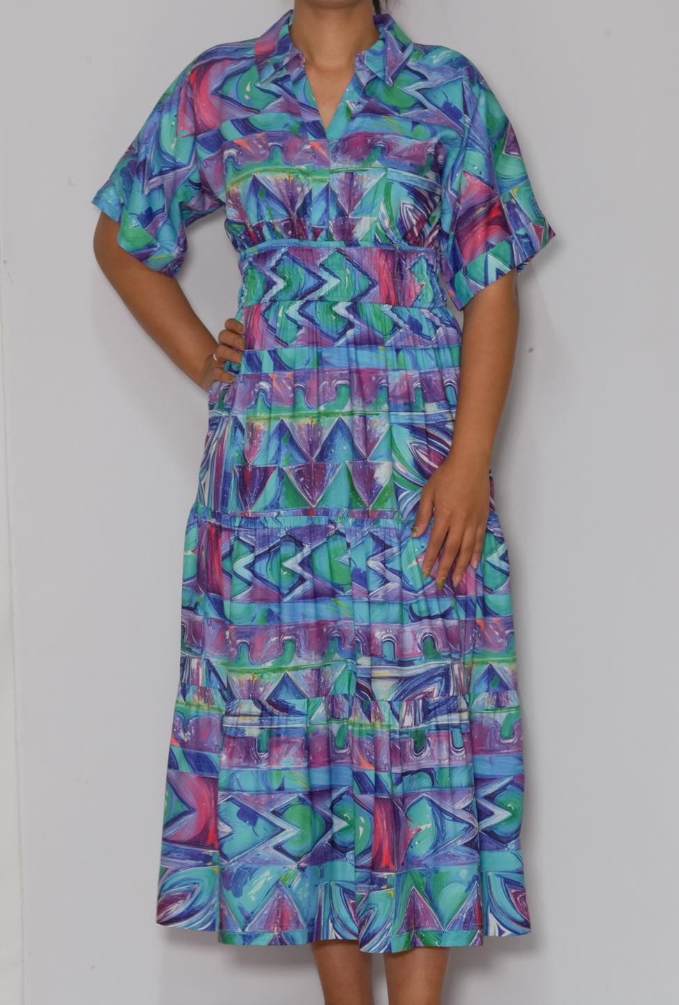 KP LD Dress Suia Coral Coast Splash