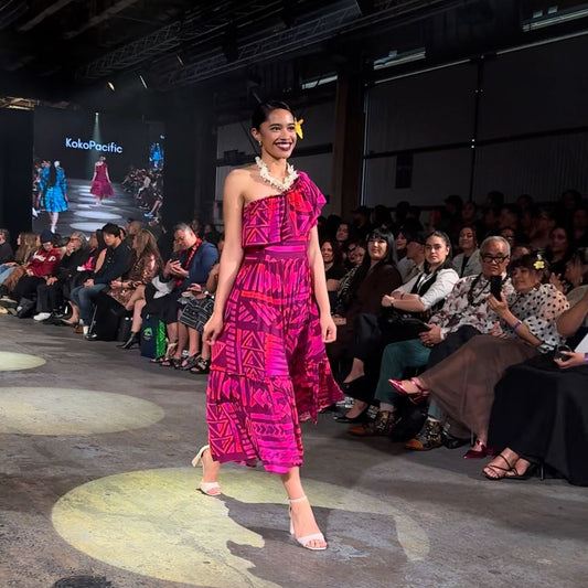 Koko Pacific Long Dress - Rainpop Berry