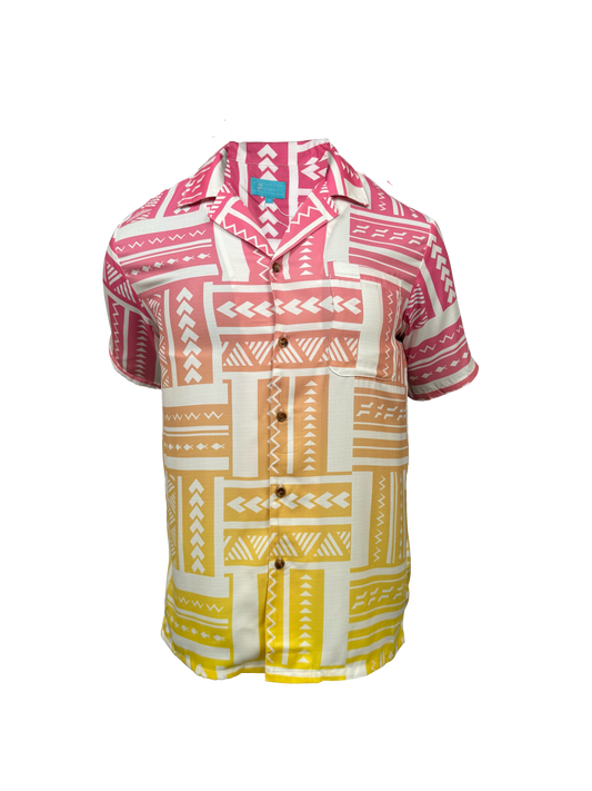 Koko Pacific Mens Shirt Maafu - Coral Dream