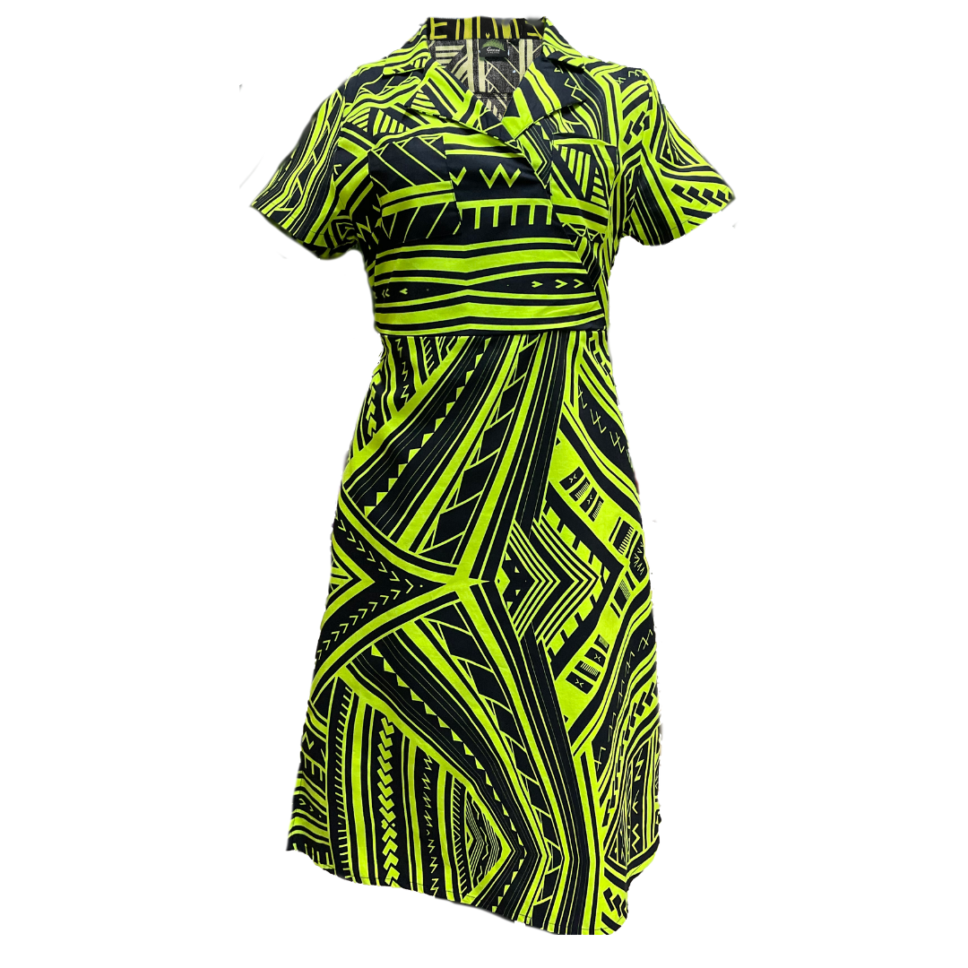 Eveni Pacific Ladies Kate Wrap Dress - Lime Party