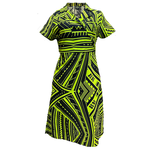 Eveni Pacific Ladies Kate Wrap Dress - Lime Party