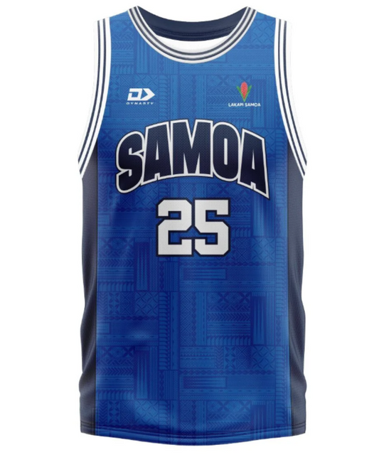 Lakapi Samoa Men's Basketball Singlet Blue
