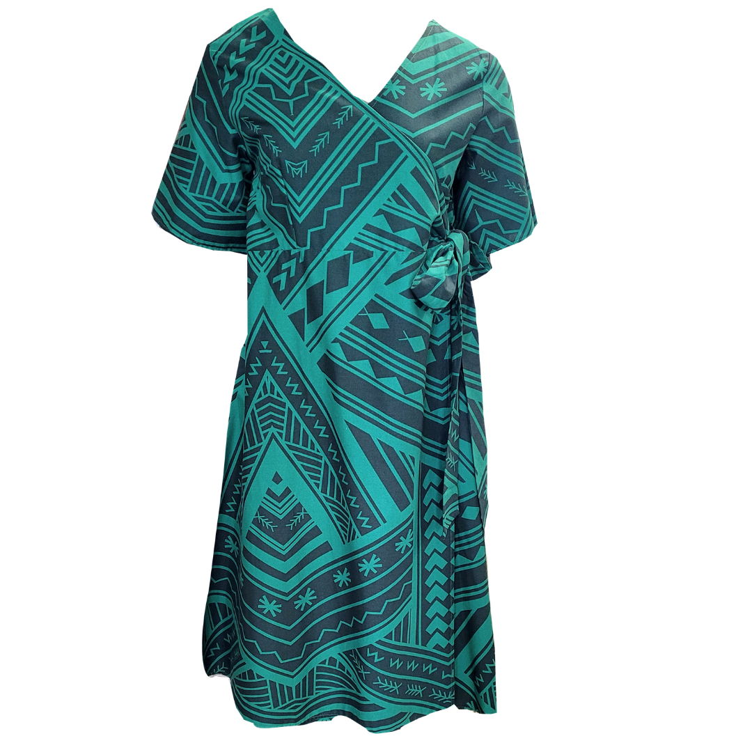 Eveni Pacific Ladies Lily Wrap Dress - Reservoir Green