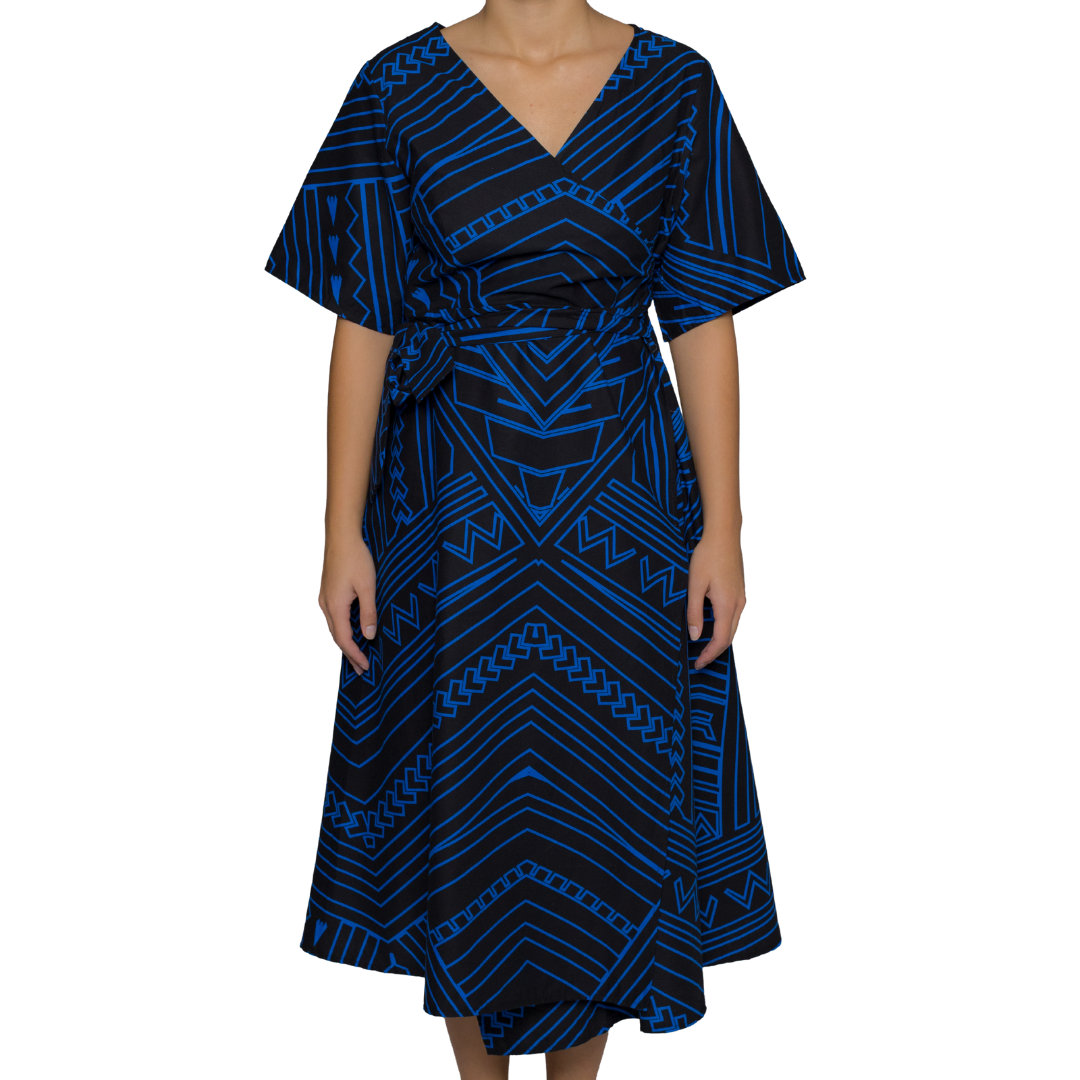 Eveni Pacific Ladies Lily Wrap Dress - Tala Blue