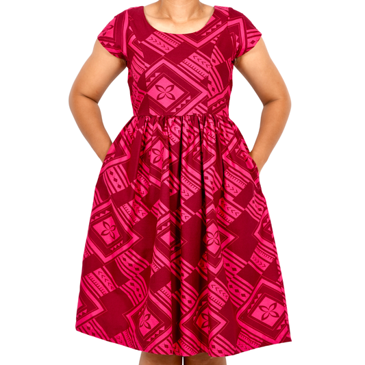Eveni Pacific Ladies Midi Dress - Red Haven