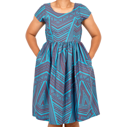 Eveni Pacific Ladies Midi Dress - Coral Concoction