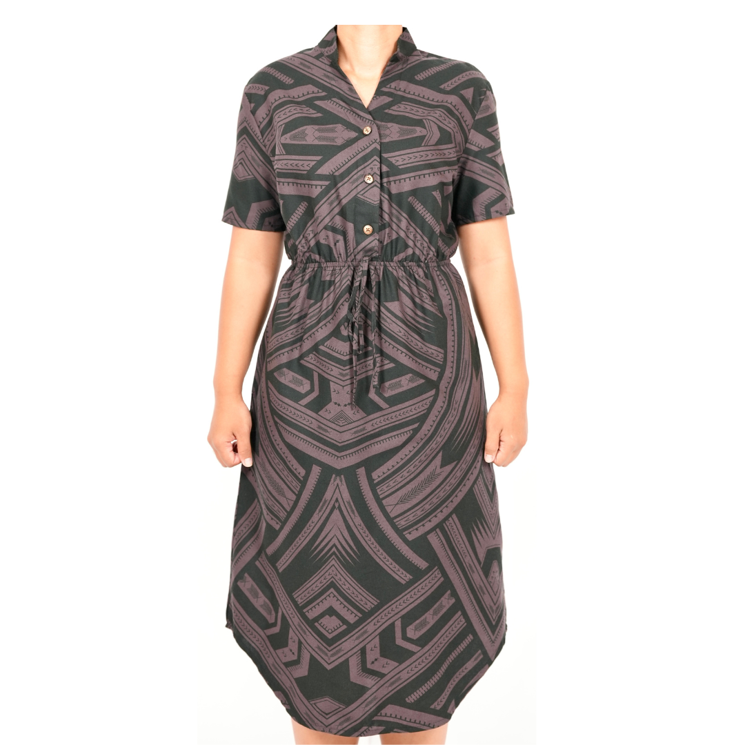 Eveni Pacific Ladies Nora Dress - Lagoon Love Brown