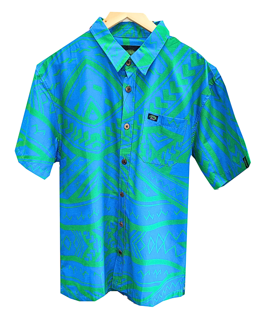 EVENI PACIFIC MENS CLASSIC SHIRT SS -REST AQUA