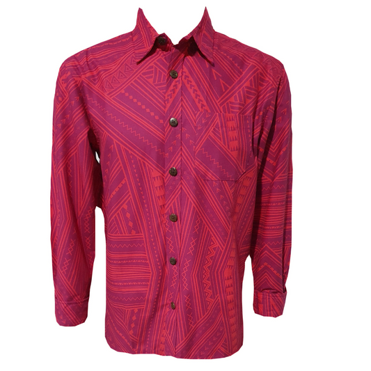 Eveni Pacific Men's Long Sleeve Shirt (Red Sea)