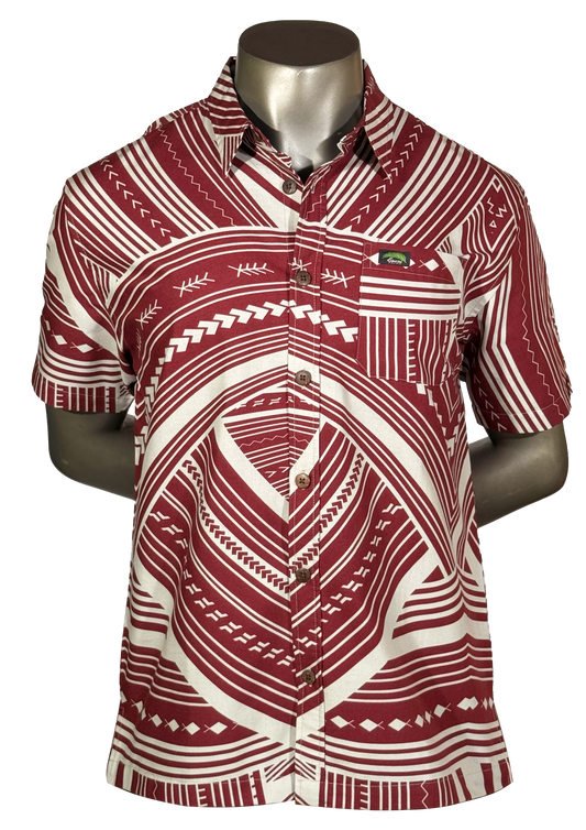 Eveni Pacific Men's Classic Elei Shirt - Hue Coast Brown