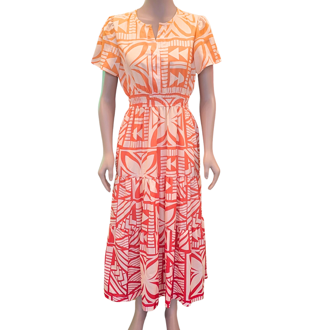 Koko Pacific Ladies Dress Sunset Tapa