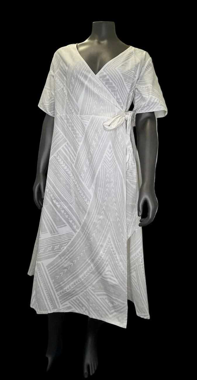 Eveni Pacific Ladies Lily Wrap Dress - Freddie White