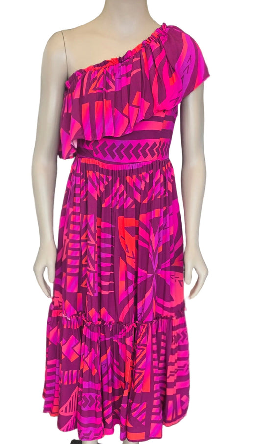 Koko Pacific Long Dress - Rainpop Berry