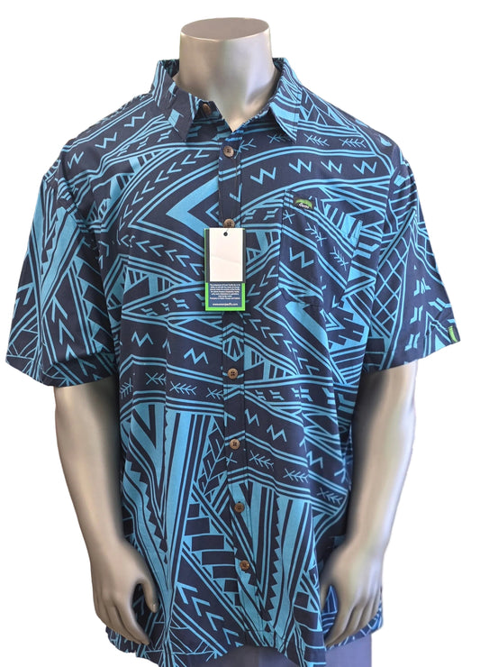 Eveni Pacific Men's Classic Elei Shirt - Blue Waters