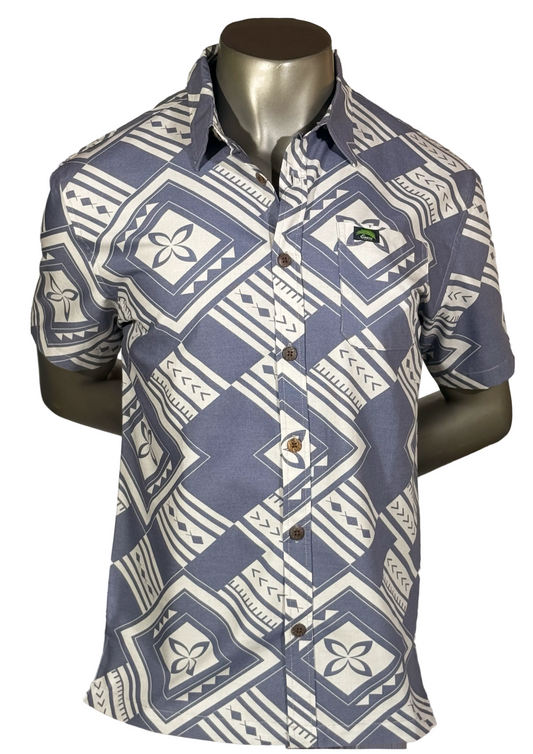 Eveni Pacific Men's Classic Elei Shirt - Flow Grey