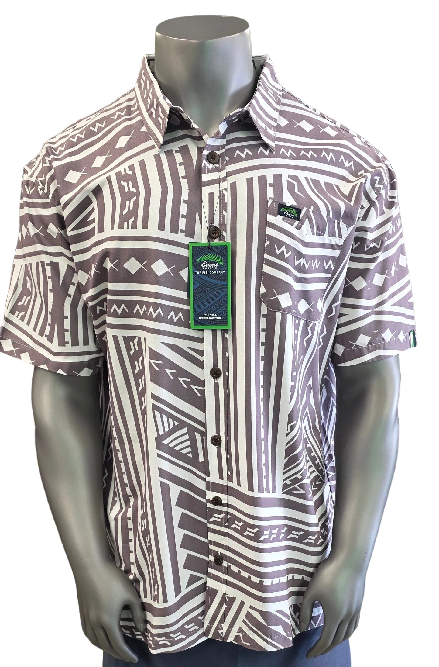 Eveni Pacific Men's Classic Elei Shirt - Songbird Tan