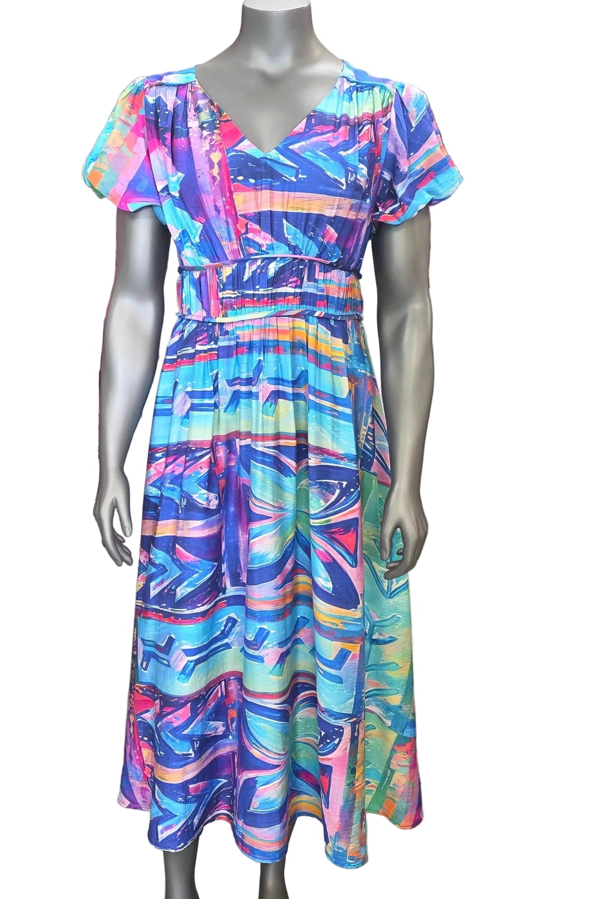 Koko Pacific Long Dress - Chrome Blues