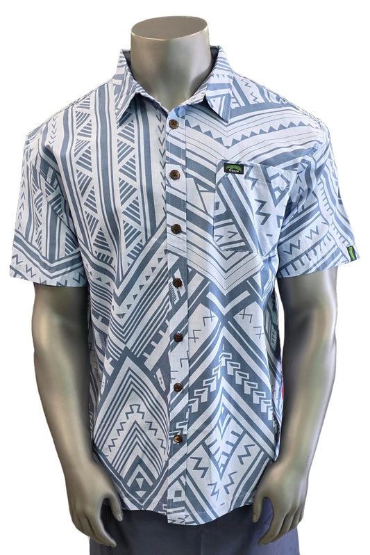 Eveni Pacific Men's Classic Elei Shirt - Pale Grey