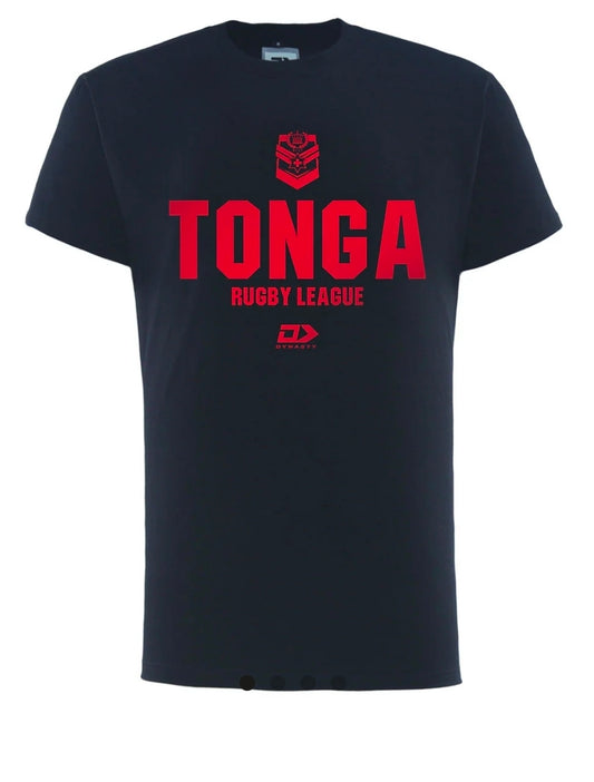 2025 Tonga Rugby League Men's Cotton Graphic Tee Black