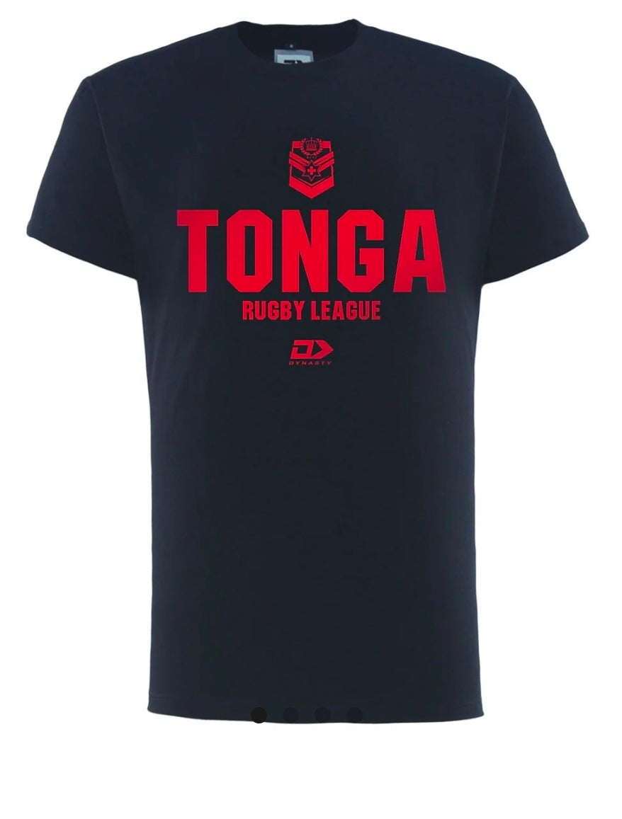 2025 Tonga Rugby League Men's Cotton Graphic Tee Black