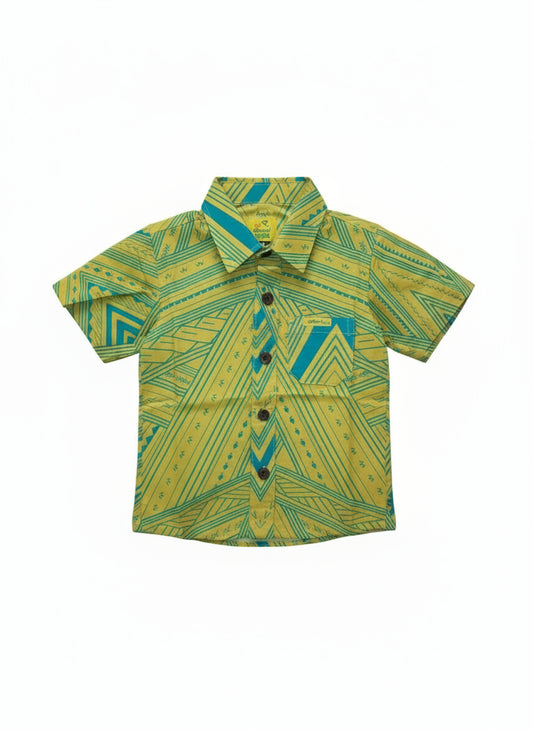 Eveni Pacific Boys Classic Elei Shirt - Wave Yellow