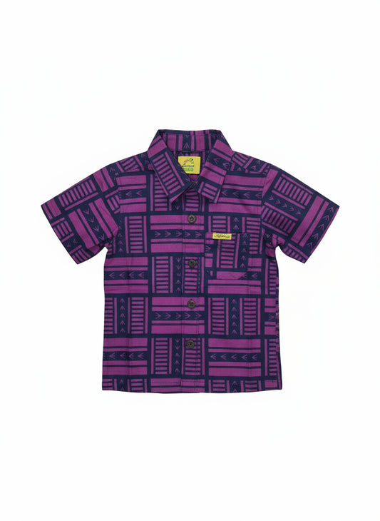 Eveni Pacific Boys Classic Elei Shirt - Music Purple