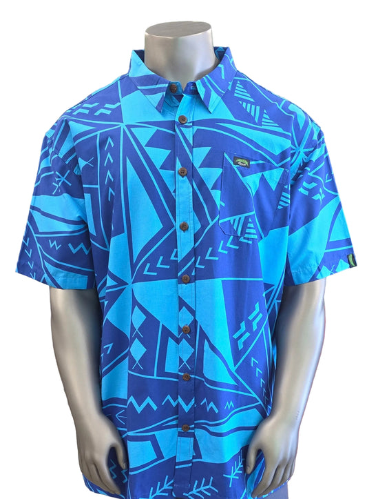 Eveni Pacific Men's Classic Elei Shirt - Solo Blue