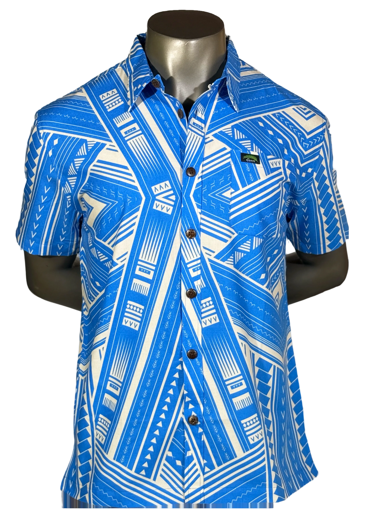 Eveni Pacific Men's Classic Elei Shirt - Blue Temptation