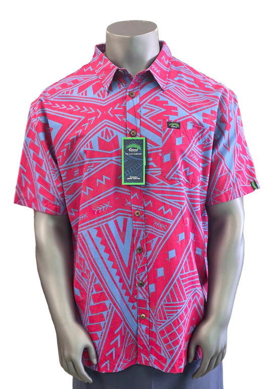 Eveni Pacific Men's Classic Elei Shirt - Loimata Azure