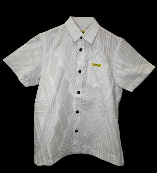 Eveni Pacific Boys Classic Elei Shirt - Isaiah White