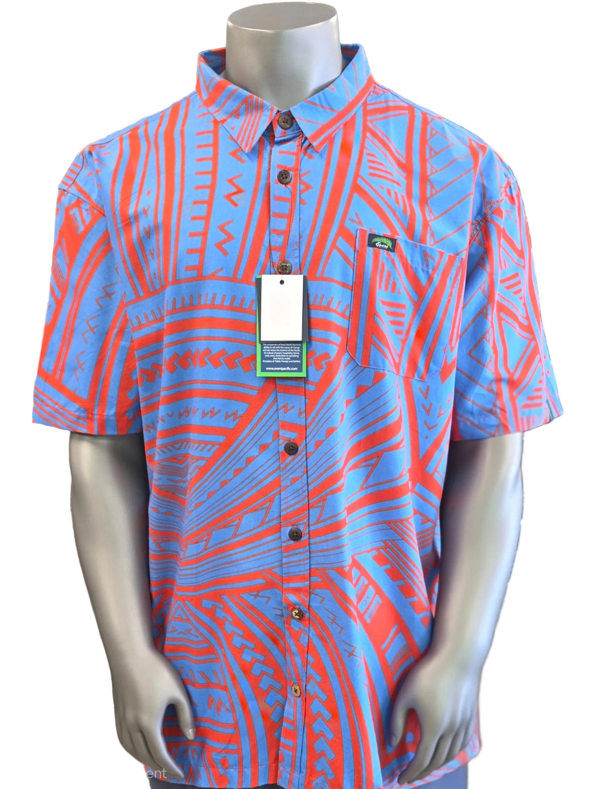 Eveni Pacific Men's Classic Elei Shirt - Tipsy Blue