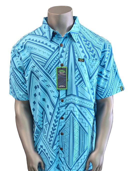Eveni Pacific Men's Classic Elei Shirt - Antique Blue