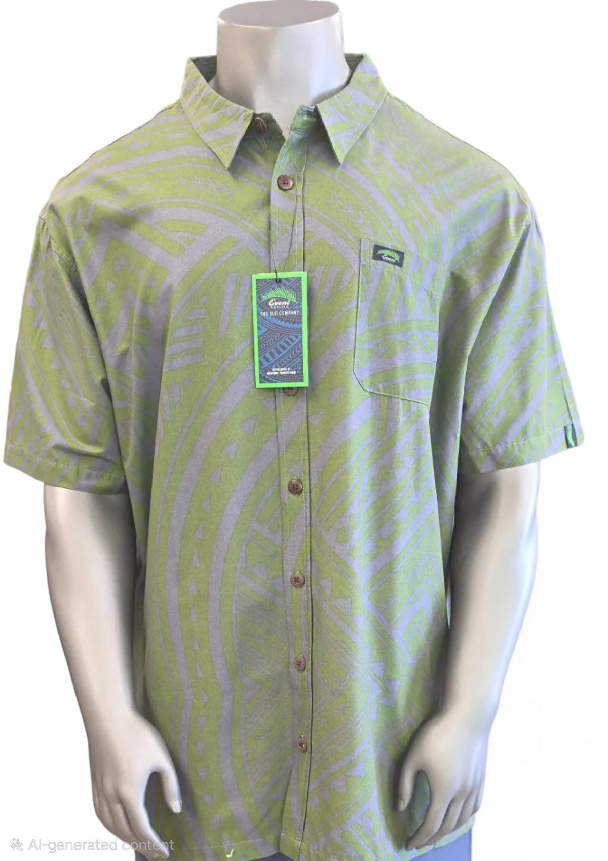 Eveni Pacific Men's Classic Elei Shirt - Turntable Moss