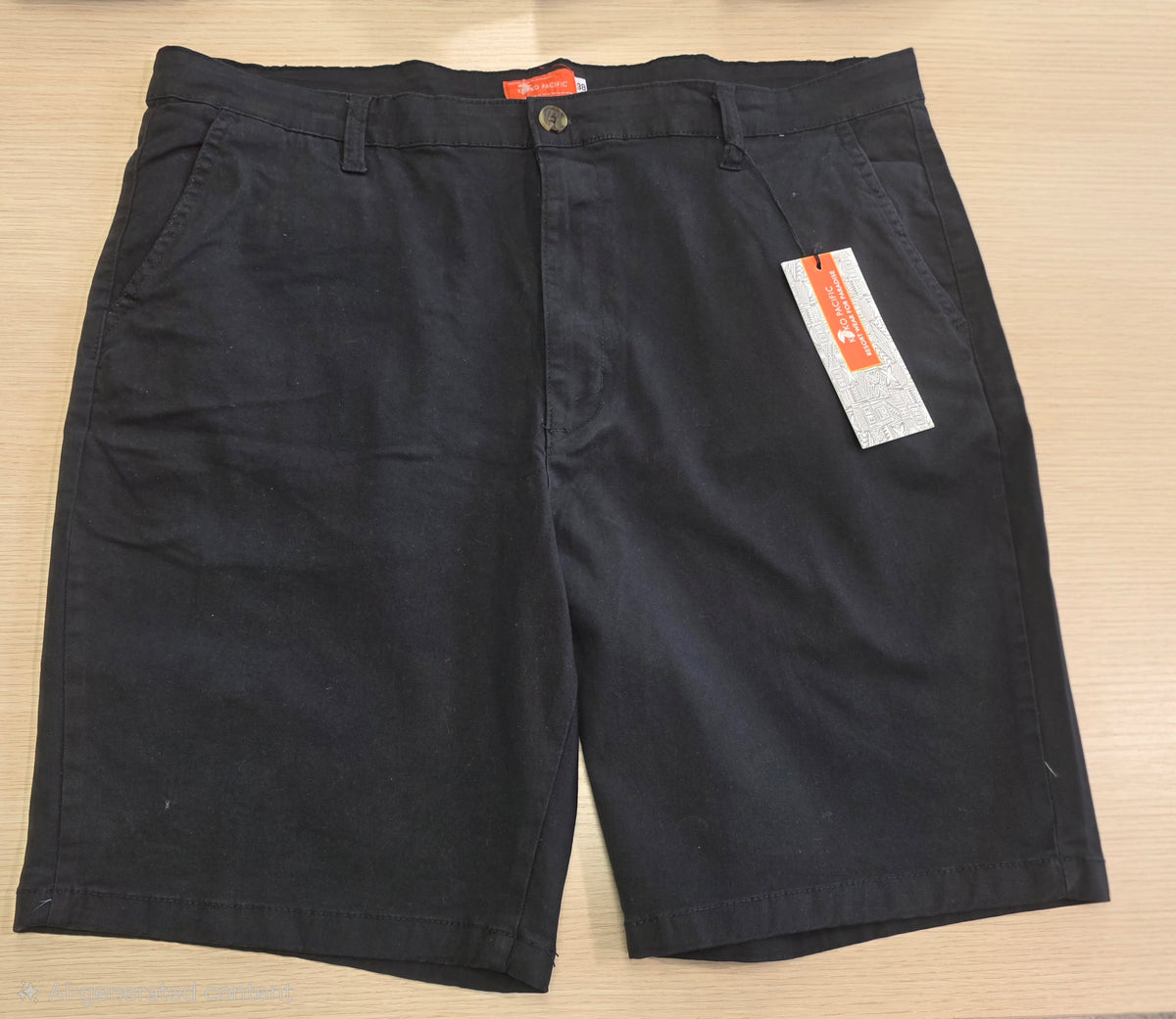 KP MENS PLAIN SHORTS BLACK 38
