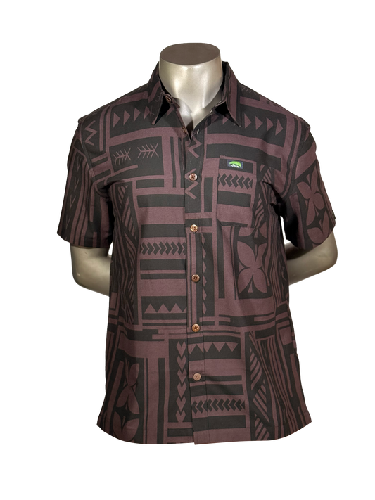 Eveni Pacific Men's Classic Elei Shirt - Bay Black