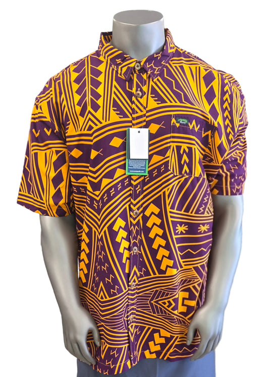Eveni Pacific Men's Classic Elei Shirt - Trail Blaze Purple