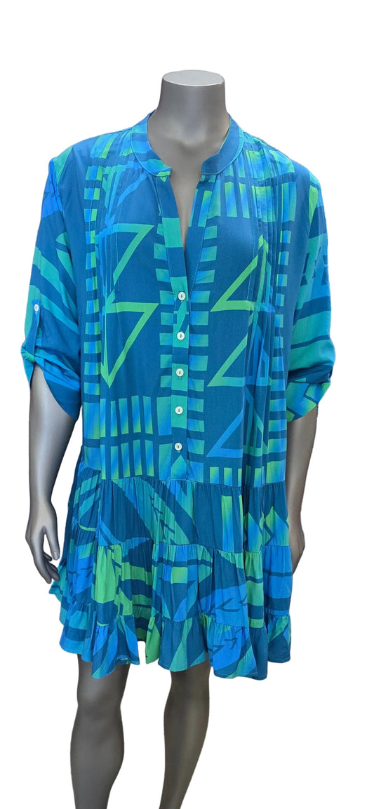 Koko Pacific Shirt Dress - Vibra Seas