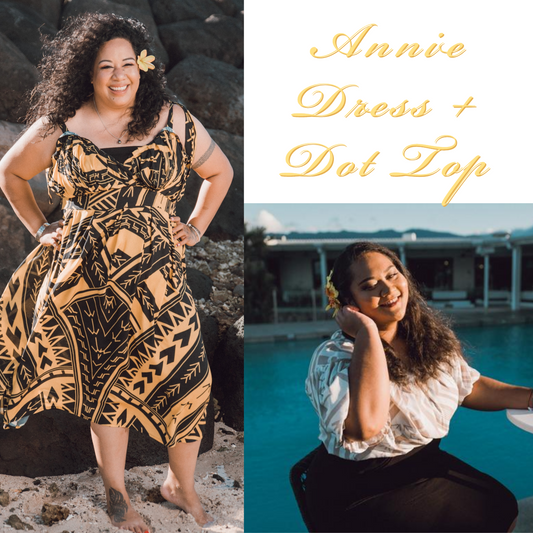 Annie Shoulder Tie Dress + Dot Top